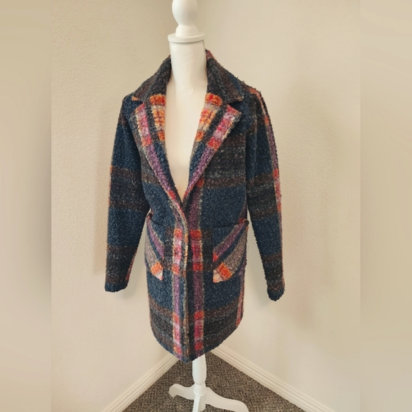 Charlie B Plaid Boulce Knit Coat Size XS - Picture 3 of 11